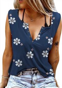 img 4 attached to Floral Print Women'S V Neck Western Tank Top With Ring Hole Sleeveless Design Ideal For Summer