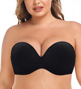 img 4 attached to Plus Size Strapless Convertible Underwire Bra Lightly Padded For Large Bust Women - JOATEAY