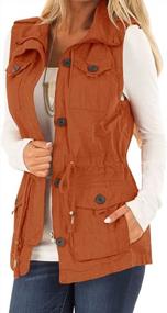 img 4 attached to Women'S Lightweight Military Utility Vest - Koodred Sleeveless Drawstring Jacket With Pockets