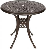 enhance your outdoor dining experience with puluomis round cast aluminum table logo