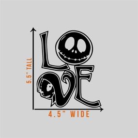 img 2 attached to 🎃 Nightmare Love Sally and Jack Decal Vinyl Sticker for Car, Truck, Wall, Laptop - Black, 4.5" x 5.5