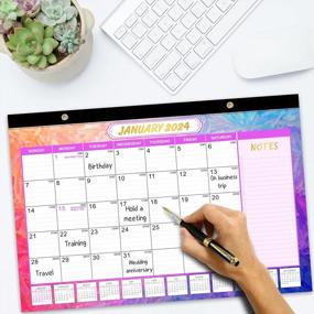 img 1 attached to Оставайтесь организованными с нашим ежемесячным академическим настольным календарем на 2023-2024 годы - идеально подходит для дома, школы и офиса!