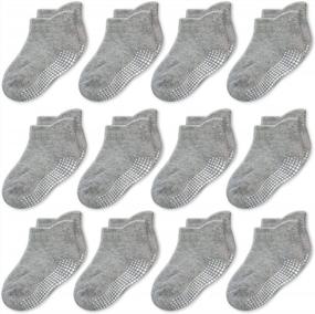 img 4 attached to Non-Slip CozyWay Baby Socks With Ankle Grip For Infants, Toddlers, And Kids