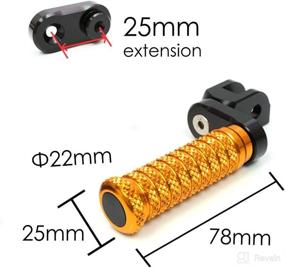 img 2 attached to MC MOTOPARTS POLE Gold CNC 25Mm Extension Riser Front Foot Pegs Compatible With YZF R6 2017-2021 17 18 19 20 21