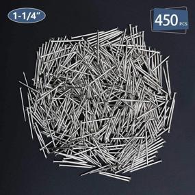 img 3 attached to Versatile 450Pcs Hanging Nails - 1-1/4 In, 16 Ga Nickel Plated Flat Head Nails For Pictures, Woodwork & Roofing