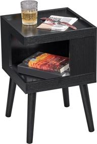 img 4 attached to Stylish And Functional BEWISHOME End Table With Open Storage - Perfect For Bedroom And Living Room Decor!