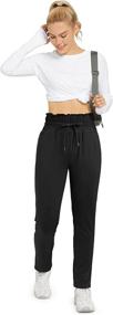 img 1 attached to G4Free Womens High Waisted Athletic Running Pants Casual Work Dress Pants Joggers With Pockets Paper Bag Waist