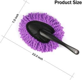 img 1 attached to 🚗 Amiss 2 Pack Mini Microfiber Car Dash Duster Brush - Multi-Functional Cleaning Tool for Car Interior Exterior, Purple