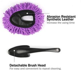 img 2 attached to 🚗 Amiss 2 Pack Mini Microfiber Car Dash Duster Brush - Multi-Functional Cleaning Tool for Car Interior Exterior, Purple