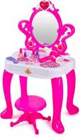 2-in-1 toddler vanity set with piano, lights & hair dryer - perfect gift for little girls! logo