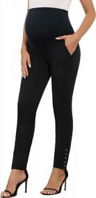 img 4 attached to Maacie Women'S Maternity Pants: Secret Fit Over The Belly Casual Style