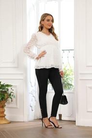 img 1 attached to Maacie Women'S Maternity Pants: Secret Fit Over The Belly Casual Style