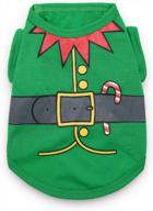 рождественская футболка droolingdog pet dog забавный костюм для маленьких собак, зеленый, xs логотип