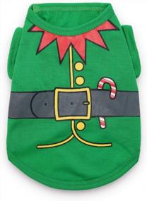 img 4 attached to DroolingDog Pet Dog Christmas T Shirt Funny Costume For Small Dogs, Green, XS