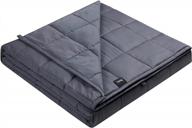 queen size zonli weighted blanket 15lbs 60''x80'', dark grey heavy blanket for adults/kids, soft material with premium glass beads breathability. logo