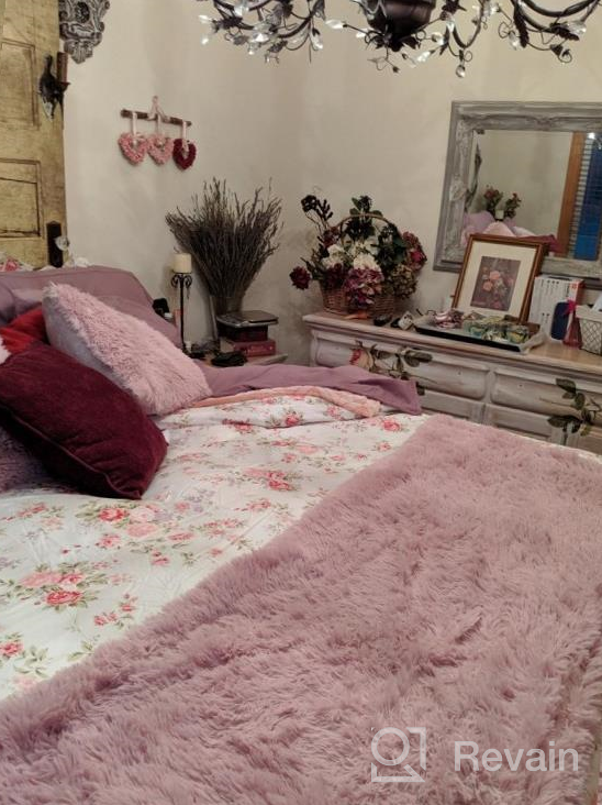 img 1 attached to Full Size 4-Pieces FADFAY Farmhouse Bedding Vintage Rose Floral Duvet Cover, White Lace & Ruffle Style 100% Cotton Exquisite Craft Elegant Shabby review by Brandon Wellard