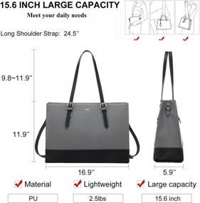 img 1 attached to Fashionable 15.6 Inch Laptop Bag For Women - LOVEVOOK Computer Tote Bag, Large Handbag & Shoulder Purse For Business Work
