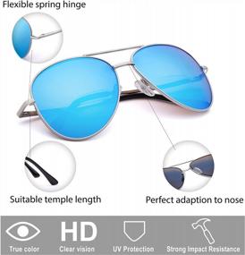 img 2 attached to UV400 Protected Aviator Bifocal Reading Sunglasses For Women And Men - Set Of 2 Sun Readers By EYEGUARD