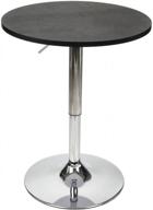 стильный и универсальный 35-дюймовый круглый барный стол с регулируемой высотой и поворотным дизайном из хромированного металла и дерева черного цвета логотип