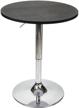 stylish and versatile 35-inch round bar table with adjustable height and swivel chrome metal and wood design in black logo