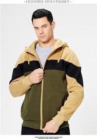 img 3 attached to Men'S Hoodies Zip Front Sweatshirt By DUOFIER - Color Blocking Hooded