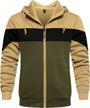 men's hoodies zip front sweatshirt by duofier - color blocking hooded logo