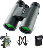 bebang binoculars 10x42 hd professional with bak4 prism fmc lens for adults, ideal for bird watching and hunting, includes smartphone adapter, tripod mounting adapter, and harness strap logo