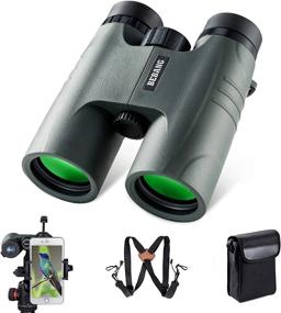 img 4 attached to BEBANG Binoculars 10X42 HD Professional With BAK4 Prism FMC Lens For Adults, Ideal For Bird Watching And Hunting, Includes Smartphone Adapter, Tripod Mounting Adapter, And Harness Strap