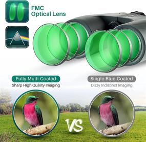 img 3 attached to BEBANG Binoculars 10X42 HD Professional With BAK4 Prism FMC Lens For Adults, Ideal For Bird Watching And Hunting, Includes Smartphone Adapter, Tripod Mounting Adapter, And Harness Strap