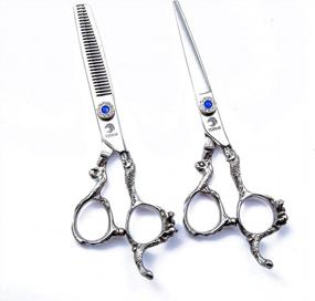 img 4 attached to 6.0 Inch Professional Barber Salon Hair Cutting Shear And Thinning Texturizing Scissors Set