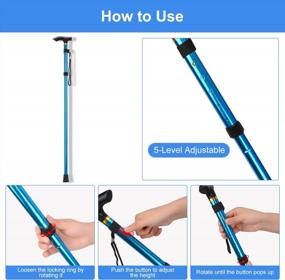 img 2 attached to Adjustable Height Folding Walking Cane For Elderly Disabled Men Women With Wrist Strap And T Handle - Lightweight Portable Travel Stick From Supregear