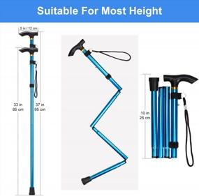 img 3 attached to Adjustable Height Folding Walking Cane For Elderly Disabled Men Women With Wrist Strap And T Handle - Lightweight Portable Travel Stick From Supregear