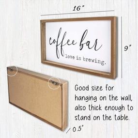 img 1 attached to VILIGHT Coffee Signs For Coffee Bar Love Is Brewing - Farmhouse Coffee Wall Decor And Accessories - Coffee Cart Station Decorations - House Warming Gifts For New Home 16X9 Inches