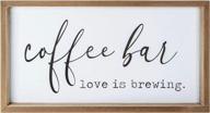 vilight coffee signs for coffee bar love is brewing - farmhouse coffee wall decor and accessories - coffee cart station decorations - house warming gifts for new home 16x9 inches logo