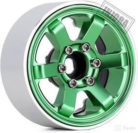 img 2 attached to 🔧 INJORA 1.9 Beadlock Wheel Rim 6-Spokes CNC Aluminum Hub for 1/10 RC Crawler TRX4 Axial SCX10 90046 AXI03007 Redcat Gen8 (Green) - Enhanced SEO