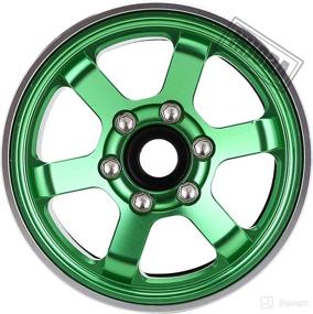 img 1 attached to 🔧 INJORA 1.9 Beadlock Wheel Rim 6-Spokes CNC Aluminum Hub for 1/10 RC Crawler TRX4 Axial SCX10 90046 AXI03007 Redcat Gen8 (Green) - Enhanced SEO