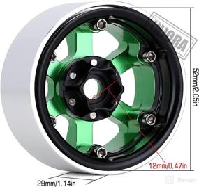 img 3 attached to 🔧 INJORA 1.9 Beadlock Wheel Rim 6-Spokes CNC Aluminum Hub for 1/10 RC Crawler TRX4 Axial SCX10 90046 AXI03007 Redcat Gen8 (Green) - Enhanced SEO
