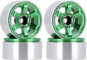 img 4 attached to 🔧 INJORA 1.9 Beadlock Wheel Rim 6-Spokes CNC Aluminum Hub for 1/10 RC Crawler TRX4 Axial SCX10 90046 AXI03007 Redcat Gen8 (Green) - Enhanced SEO
