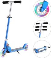 weskate scooter for kids, foldable portable kick scooter with adjustable height 2 led lights up pu flashing wheels, kids scooter for boys girls age 3-12 logo
