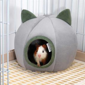 img 3 attached to 🏡 Cozy and Warm Shelter: EONMIR Guinea Pig House, Hamster Hedgehog Winter Nest