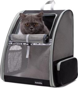 img 4 attached to Asenlin Pet Carrier Backpack - Comfortable Cat and Dog Backpack Carrier for Travel and Hiking - Small Dog Backpack Carrier