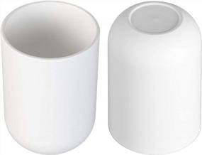 img 3 attached to White Plastic Bathroom Cup And Toothbrush Holder Set - 350Ml Capacity