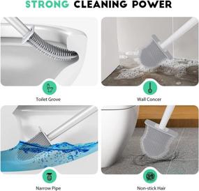 img 2 attached to 🚽 Toilet Brush with Holder and Base - Vinlley Toilet Scrubber Set for Quick Drying, featuring Bottom Drainage Design - White, Ideal for Bathroom Cleaning