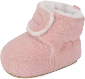 img 4 attached to ESTAMICO Cozy Fleece Baby Boots With Non-Slip Sole - Warm Winter Shoes For Newborn Boys And Girls, Featuring Cute Cartoon Designs