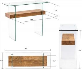 img 3 attached to Узкий и стильный стеклянный консольный стол с местом для хранения: идеально подходит для современных интерьеров, небольших помещений и многократного использования