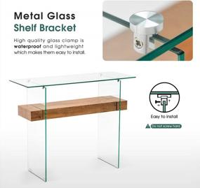 img 2 attached to Narrow & Stylish Glass Console Table With Storage: Ideal For Modern Interiors, Small Spaces & Multiple Uses