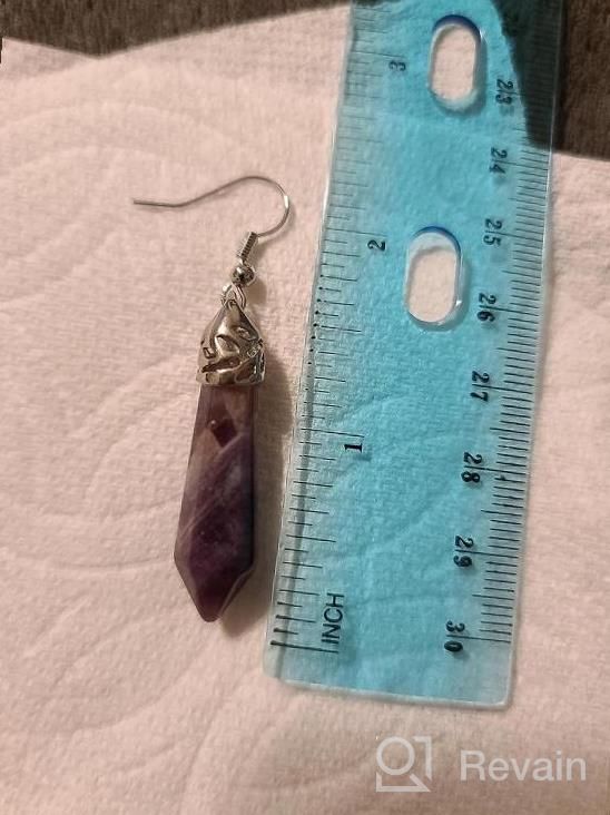 img 1 attached to Healing Point Crystal Chakra Earrings - Genuine Natural Quartz Stone - Perfect Gift For Valentine'S Day Or Mother'S Day review by Bricyan Krzywicki