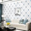 qihang european modern simple 3d non-woven imitation deerskin wallpaper living room tv background diamond lattice pattern wall paper roll 1.73'(0.53m)*32.8'(10m)=57 sq.ft(5.3m2) (blue) logo