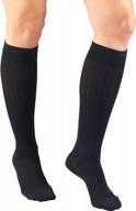 стильные и удобные компрессионные носки truform темно-синего цвета для женщин - 15-20 мм рт. ст., длина до колена выше икры, большие (1973nv-l) логотип