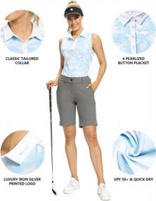 img 3 attached to Get Ready For The Course With Hiverlay'S Camo Sleeveless Polo Shirts For Women